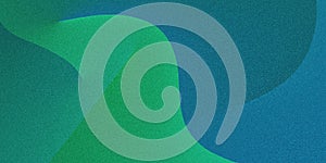 Dynamic multicolored waves, stripes, vectors. Grainy abstract ultra-wide pixel dark green blue azure ultramarine background