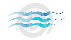 Dynamic Multiple Blue Wavy Lines Element, vector design Generative AI