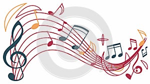 Dynamic Musical Notes Burst, vector design Generative AI