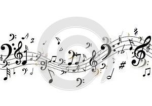 Dynamic musical notes composition