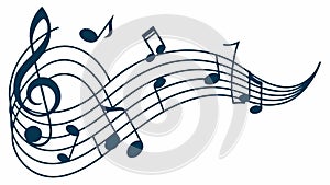 Dynamic musical notes, melody and composition, vector design Generative AI