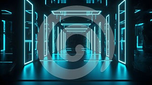 Dynamic neon cityscape