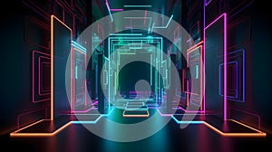 Dynamic neon cityscape