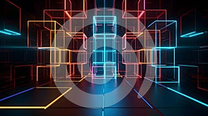 Dynamic neon cityscape