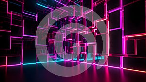 Dynamic neon cityscape