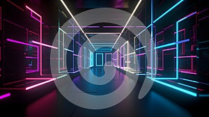 Dynamic neon cityscape