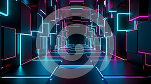 Dynamic neon cityscape