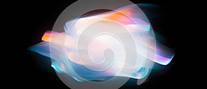 Dynamic neon texture with blurred motion and soft trails against a black backdrop photo