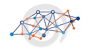 Dynamic Network Grid: Abstract Technology Connectivity, vector design Generative AI