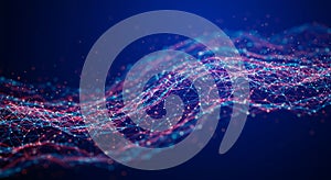 A dynamic network-like visualization showing a web of interconnected points and