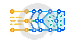 Dynamic Neural Network Data Flow Icon, Machine Learning, vector design Generative AI