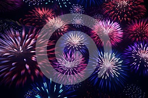 Dynamic New Years fireworks display with bold