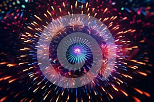 Dynamic New Years fireworks display with bold