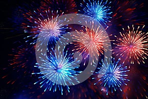 Dynamic New Years fireworks display with bold