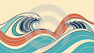 Dynamic Ocean Waves Abstract Vector Art, vector design Generative AI