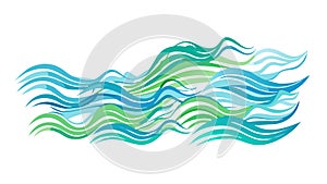 Dynamic Ocean Waves or Water Surface Pattern, vector design Generative AI