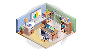 Dynamic Office Space with Collaborating People, vector design Generative AI