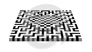 Dynamic optical illusion with geometric checkerboard. vector design Generative AI