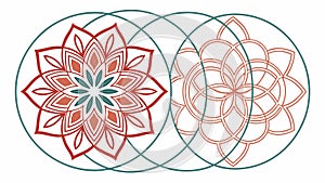 Dynamic Overlapping Floral Geometric Patterns, vector design Generative AI