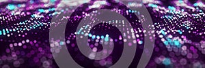 Dynamic particle wave. Futuristic point wave. Flow digital structure. Data technology background. 3D rendering