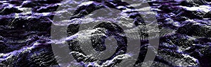 Dynamic particle wave. Futuristic point wave. Flow digital structure. Data technology background. 3D rendering