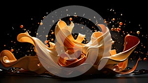 Dynamic Pasta Symphony: In a dynamic culinary choreography, an array of pasta shapes