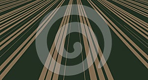 Dynamic pattern of converging brown lines on a dark green background creates an