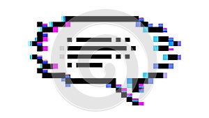 Dynamic Pixelated Speech Bubble with Glitch Effect, vector design Generative AI