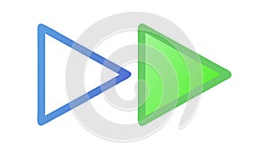 Dynamic Play Button, Media Start and Forward Action Icon, vector design Generative AI