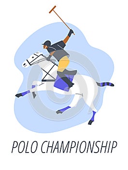 Dynamic polo sport action vector illustration