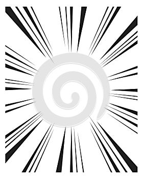 Dynamic radial background. Comic bursting motion lines