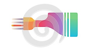 Dynamic Rainbow Paintbrush Stroke Illustration, vector design Generative AI