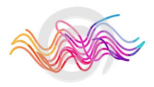 Dynamic Rainbow Wavy Lines, Abstract Fluid Pattern, vector design Generative AI