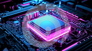 Dynamic Random Access Memory Module with Glowing Circuitry