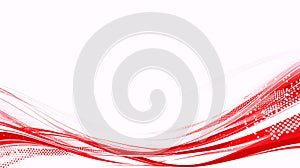 Dynamic Red Abstract Waves and Halftone Pattern Background