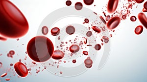 Dynamic Red Blood Cells Flowing. Generative ai