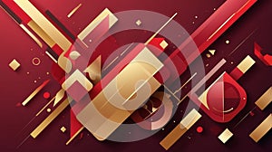 Dynamic Red and Gold Geometric Abstract Background