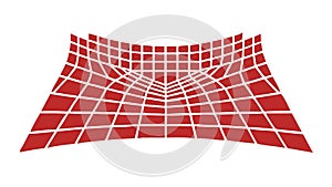Dynamic Red Grid Network, Abstract Connectivity Lines, vector design Generative AI