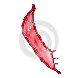 Dynamic red liquid splash captured in mid-air a refreshing beverage motion study