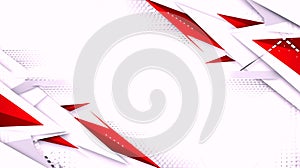Dynamic Red and White Geometric Abstract Background