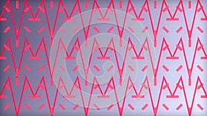 Dynamic Red Zigzag Pulse Wave Abstract Background