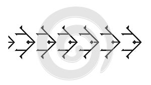 Dynamic Repeating Chevron Pattern Vector. Forward Movement Direction, vector design Generative AI