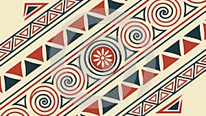 Dynamic Repeating Geometric Tribal Pattern, Abstract Design, vector design Generative AI