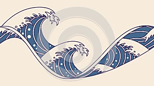Dynamic Repeating Ocean Waves Pattern Vector Background, vector design Generative AI