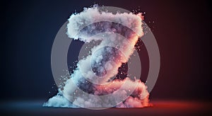Dynamic Letter Z Formed by Glowing Smoke and Particles