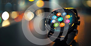 A dynamic and responsive interface on a smart watch allows users to customize and rearrange their apps and widgets for a photo