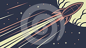 Dynamic Rocket Launching into Cosmic Space, vector design Generative AI