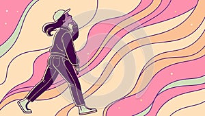 Dynamic Runner with Abstract Exploding Energy Background, vector design Generative AI