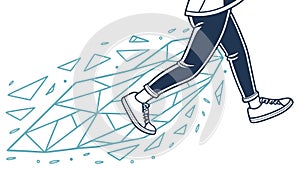 Dynamic Runner on Abstract Path Vector: Progress, Fitness Challenge, vector design Generative AI