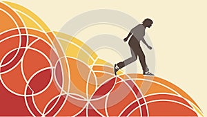 Dynamic Runner on Abstract Wavy Path, Energetic Movement Art, vector design Generative AI